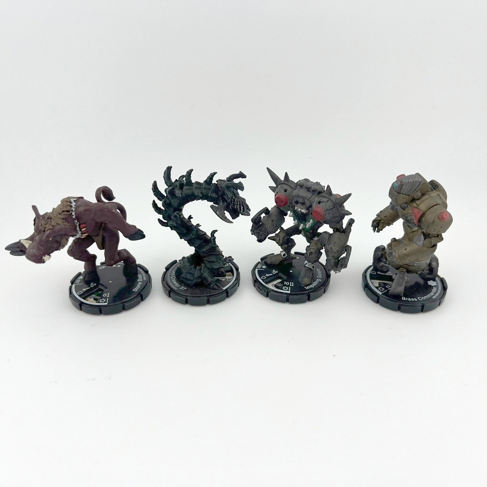 WizKids 2002 Miniatures Lot Stone Boar Thorn Crawler Golem Brass Commander